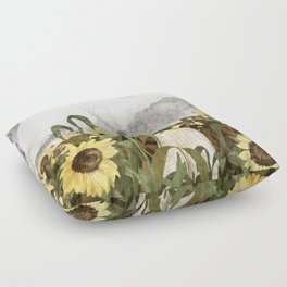 There's A Ghost in the Sunflower Field Again... Floor Pillow