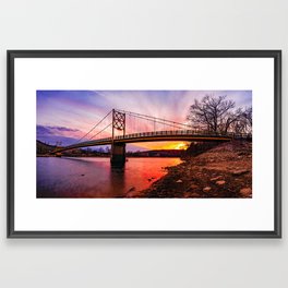 Eureka Springs Little Golden Gate Bridge Sunset Panorama Framed Art Print