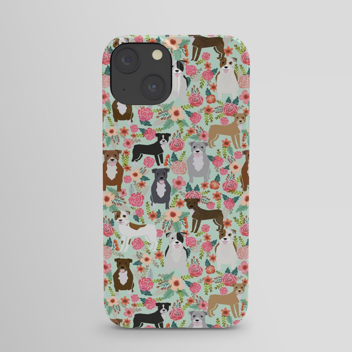 Pitbull florals mixed coats pibble gifts dog breed must have pitbulls florals iPhone Case