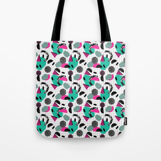 Cha Ching - abstract throwback memphis retro 80s 90s pop art grid shapes Tote Bag