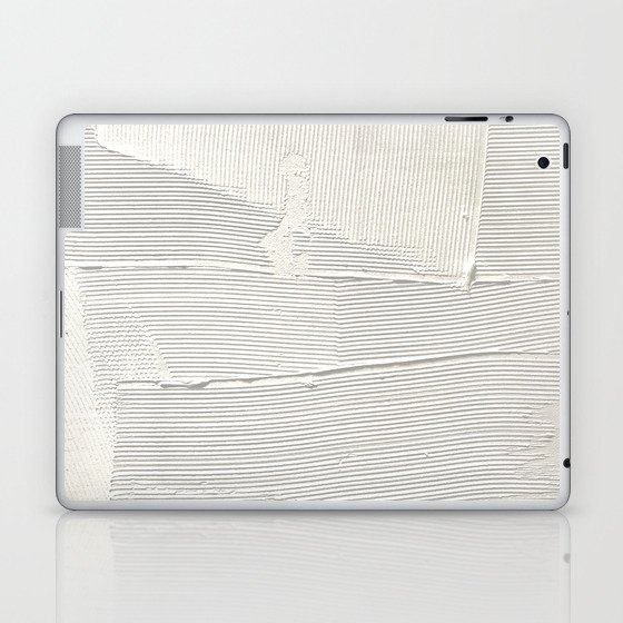 Relief [1]: an abstract, textured piece in white by Alyssa Hamilton Art Laptop & iPad Skin