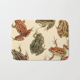 Naturalist Frogs Bath Mat | Print, Art, Gift, Frogs, Rustic, Painting, Poster, Biology, Vintage, Antique 