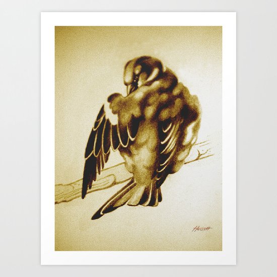 Sparrow Cleaning Art Print