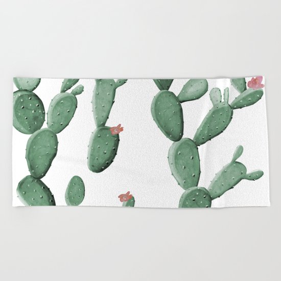 Flowering Cacti Beach Towel