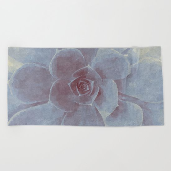 Geometric Succulent Beach Towel