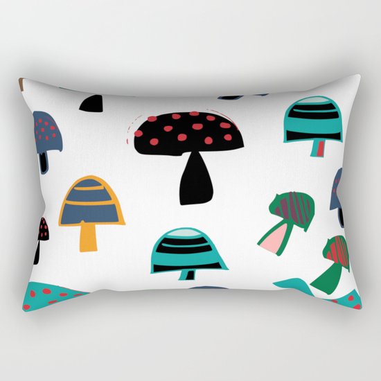 Cute Mushroom white Rectangular Pillow