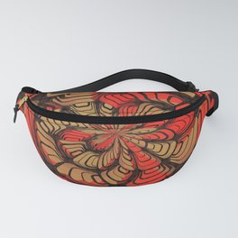 Decorative red and brown Fanny Pack