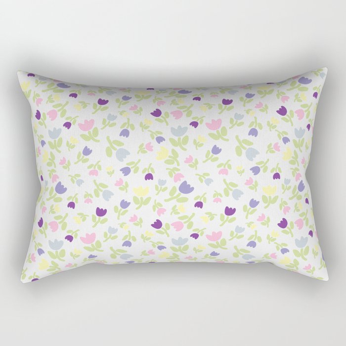 Silly Flowers Pastel Rectangular Pillow