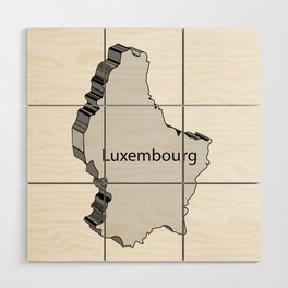 Luxembourg 3D Map Wood Wall Art