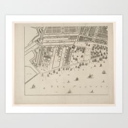 Map of Amsterdam (bottom left part), Gerrit de Broen (II), 1744 - 1768 Art Print | Geography, Vintage, Photo, Ancient, Antique, Asia, Paper, Old, Parchment, Africa 