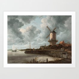 Jacob van Ruisdael Windmill at Wijk bij Duurstede Landscape Dutch Golden Age Art Print