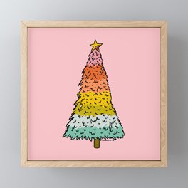 Rainbow Christmas Tree Framed Mini Art Print