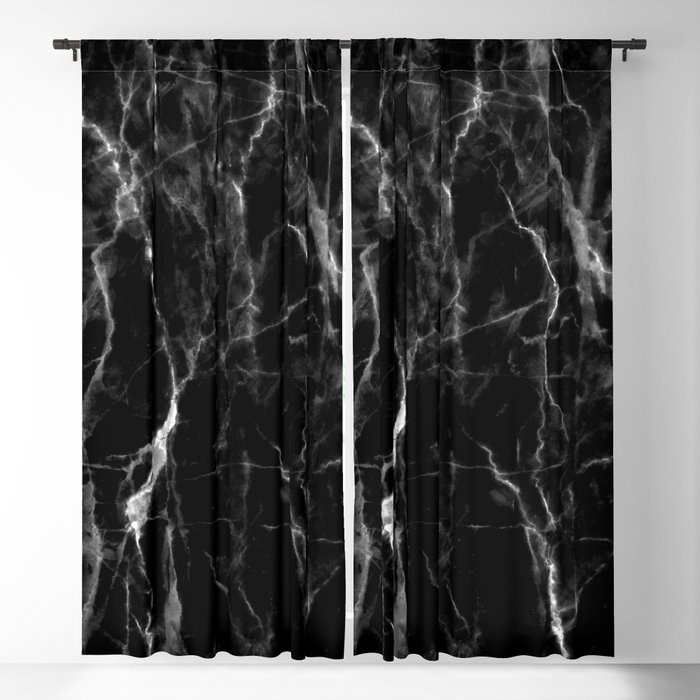 Black marble texture Blackout Curtain