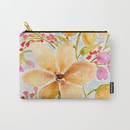 Golden Flowers in a Sweet Floral Mix Carry-All Pouch