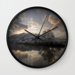 Wintery morning by the river Wye Wall Clock