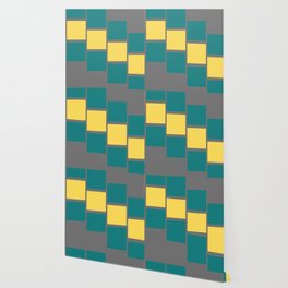 Slanting square boxes | yellow and green Wallpaper