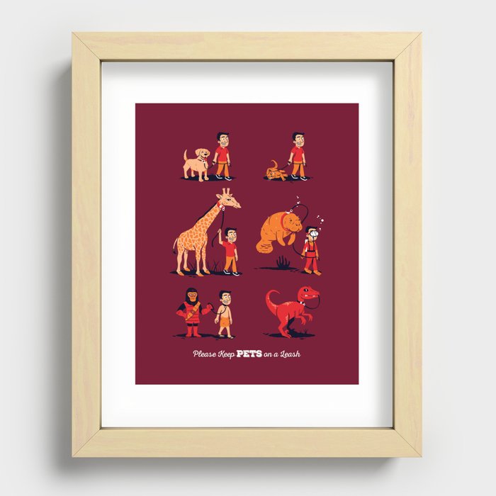Please Keep Pets on a Leash Recessed Framed Print