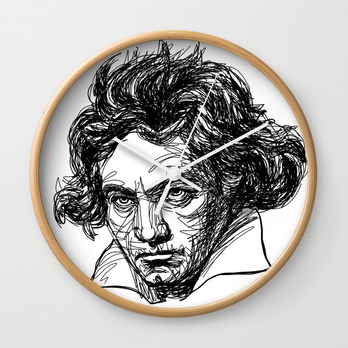 Ludwig Van Beethoven line drawing Wall Clock