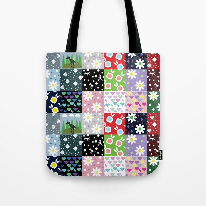 Dino Quilt Tote Bag By Violetheavensky Dino Quilt Tote Bag By Violetheavensky