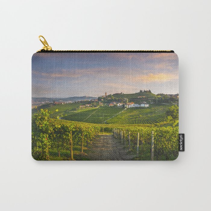 Barbaresco and Vineyards after Sunrise. Langhe, Italy Carry-All Pouch