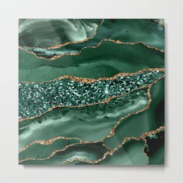 Agate Glitter Ocean Texture 16 Metal Print