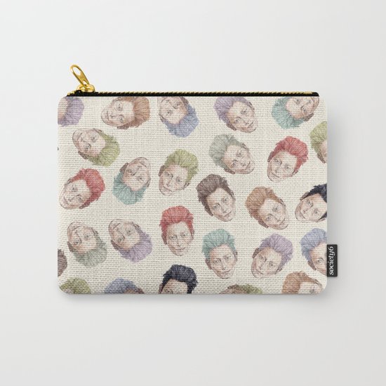 Tilda Heads on Cream | Hair Pattern Carry-All Pouch