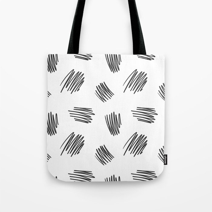 Scribbles (Black and White) Tote Bag
