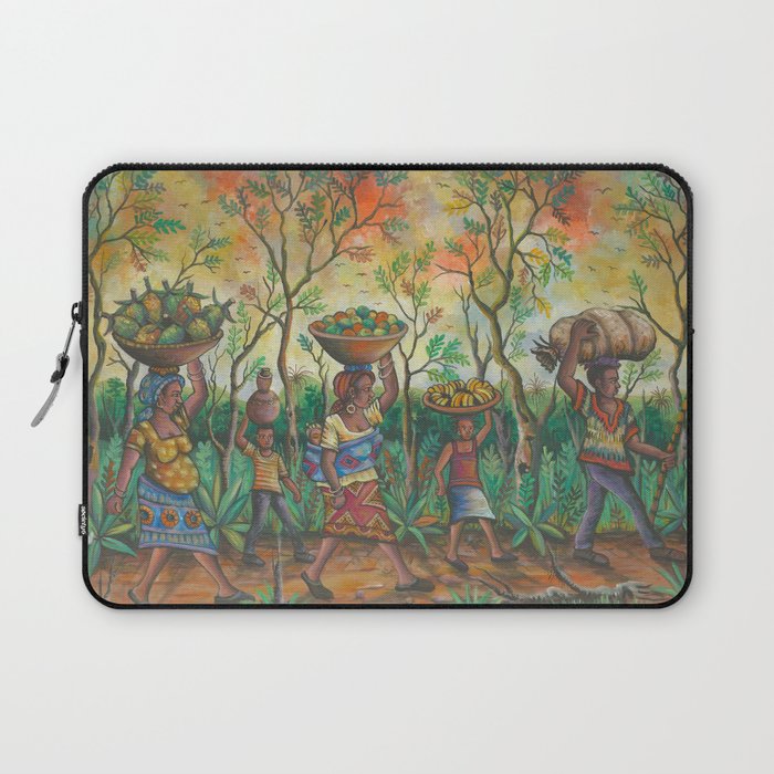 To the Market III African village painting Laptop Sleeve
