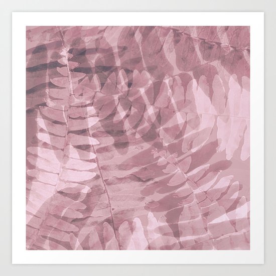 FERN PATTERN - PINKS Art Print