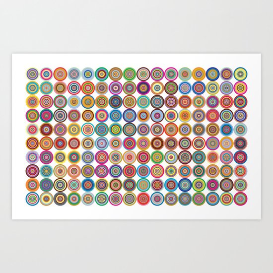 Circle color green rose Art Print