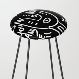 Love is You and Me Street Art Graffiti Black and White Counter Stool