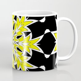 Bizarre Geometric Yellow Black and White Kaleidoscope Coffee Mug