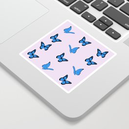 Blue butterflies pattern Sticker