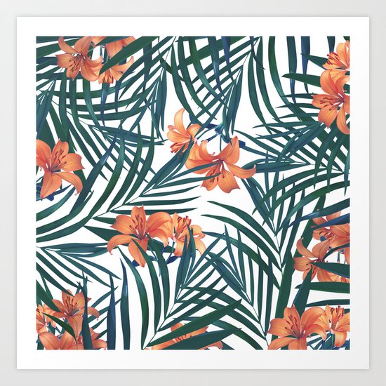 Tropical Lilies Art Print