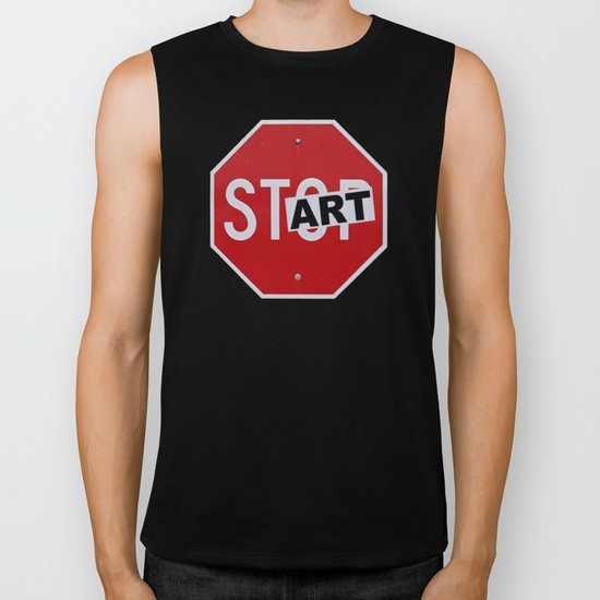 Stop Start Art Biker Tank