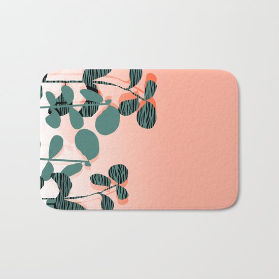 Later Days - indoor house plant ombre pink palm springs desert socal los angeles urban hipster retro Bath Mat