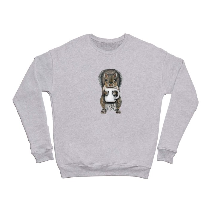 "Nuts About Coffee" - Squirrel with Coffee Crewneck Sweatshirt