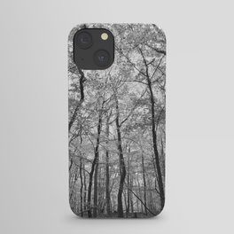 Black and white forrest pattern Iphone Case-- Graytones abstract Art Print -- Veluwe, Netherlands iPhone Case