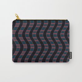 Wavy Pink And Black Line Art Pattern Carry-All Pouch