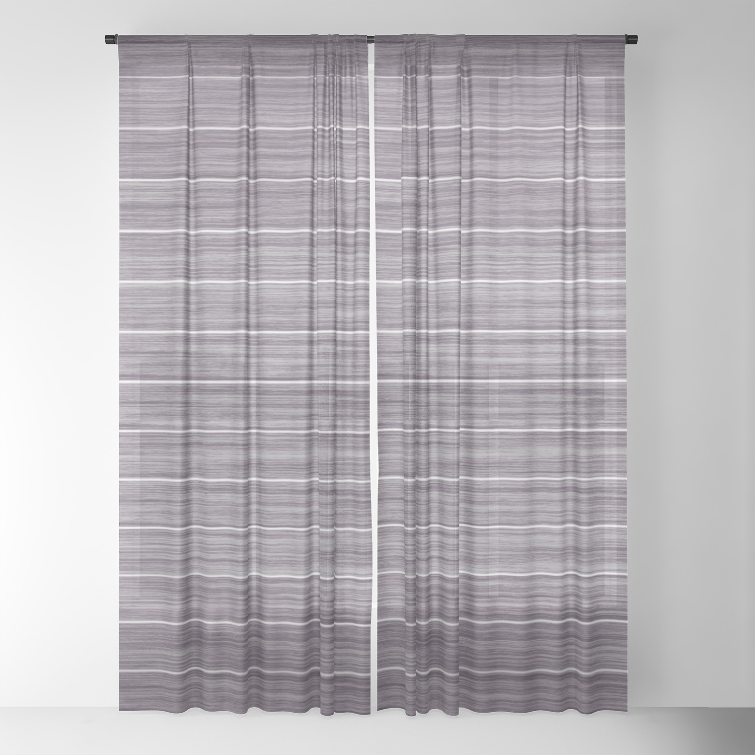 Summer Beach House Whitewashed Purple Pastel Decking Sheer Curtain