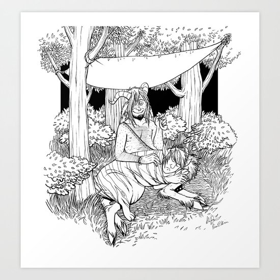 A Temporary Shelter (B&W) Art Print