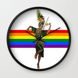 Carmen Miranda Rainbow Lgbt Pride Season Brazil Wall Clock