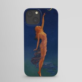 Reaching for the moon female portrait painting by Edward Mason Eggleston iPhone Case