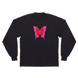 Simple Cute Pink and Red Butterfly - Preppy Aesthetic Long Sleeve T-shirt