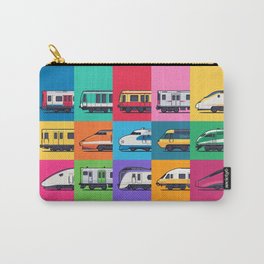 World Trains Grid Pattern Carry-All Pouch