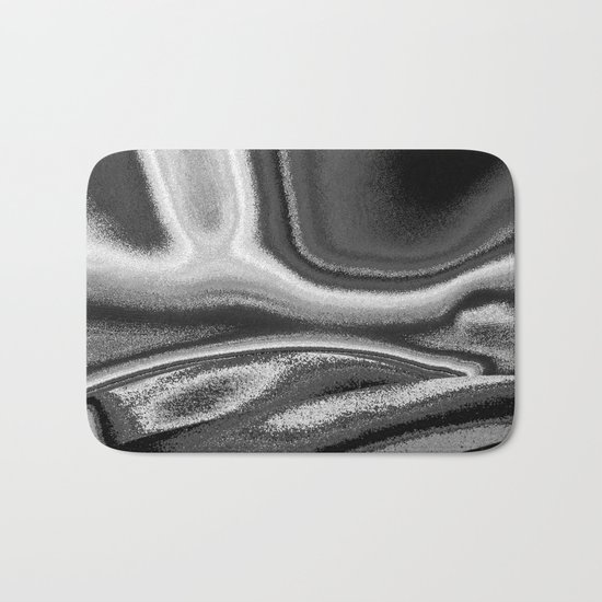 Black and White Waves Bath Mat