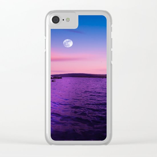 full moon over Scotland Clear iPhone Case