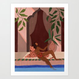 Holiday with my Leapord Art Print