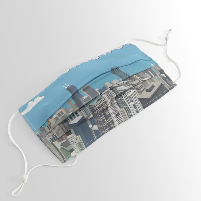 Chicago Cityscape Face Mask