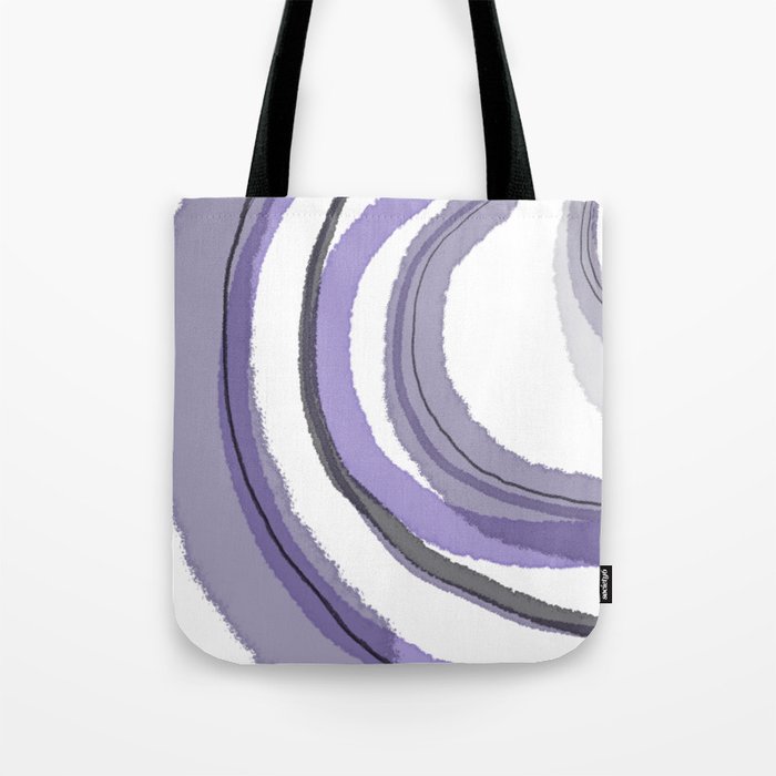 Abstract Sea Waves Light Purple and Grey Minimalist Abstract Watercolor Painting Tote Bag